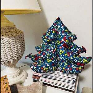 Vintage Handmade Fabric Christmas Tree; approx 12x12;